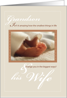 Grandson and His Wife Baby Feet Congratulations card