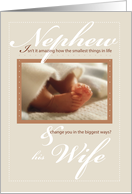 Nephew and His Wife Baby Feet Congratulations card