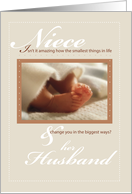 Niece and Her Husband Baby Feet Congratulations card