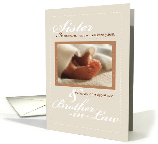 Sister and Brother in Law Baby Feet Congratulations card (825452)