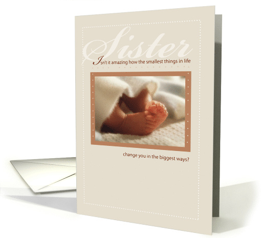 Sister Baby Feet Congratulations on New Baby Gender Neutral card