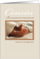 Baby Shower Cousin Feet Congratulations card
