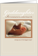 Goddaughter Baby Feet photograph congratulations card