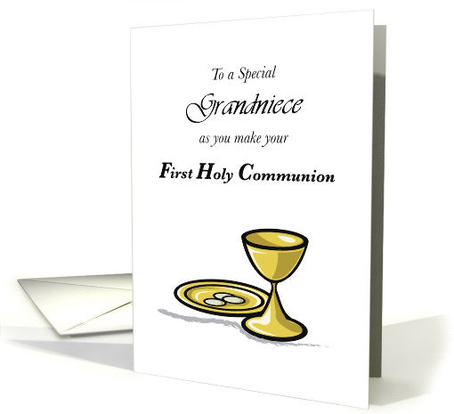 Grand Niece First Holy Communion with Hosts and Chalice card (831776)
