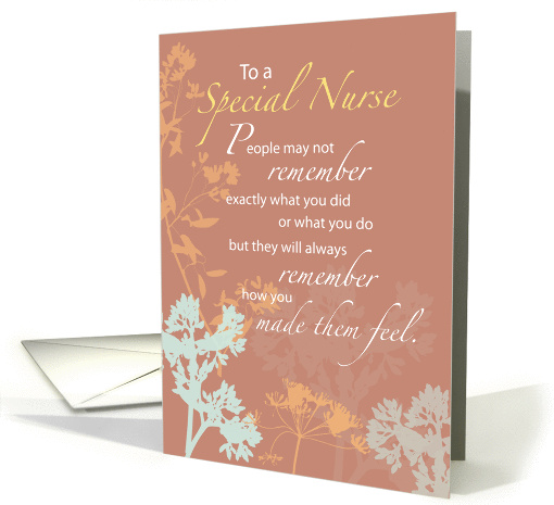 Nurse Thank You, Wildflowers on Brown card (833464)