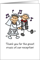 Wedding Band Thank You with Groom and Bride Stick Figures card