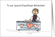 Thanks Wedding Guest Book Attendant Guy Stick Figure card