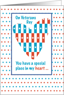 Place in Heart with Stars on Veterans Day card