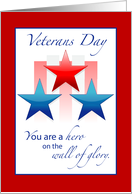 Veterans Day Hero Wall of Glory Stars card
