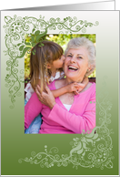 Holiday Photo Frame Green Filagree card