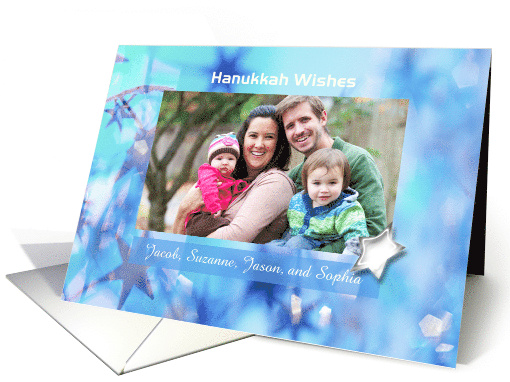 Hanukkah Wishes Photo Card with Blue Stars card (849534)