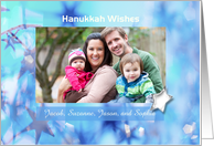 Hanukkah Wishes Photo Card with Blue Stars card