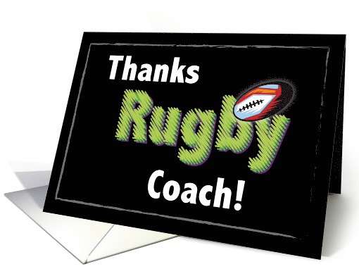 Rugby Coach Thank You with Ball card (849798)