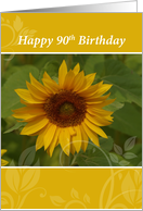 90th Birthday Sunflower card