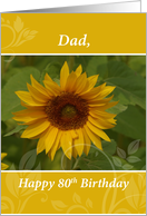 Dad 80th Birthday Sunflower card