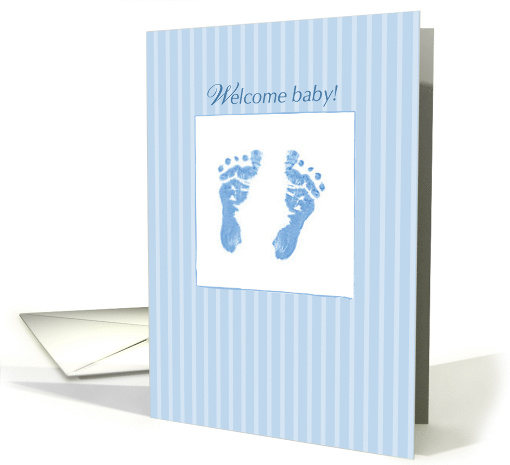 Baby Boy Footprints Blue Congratulations card (873116)