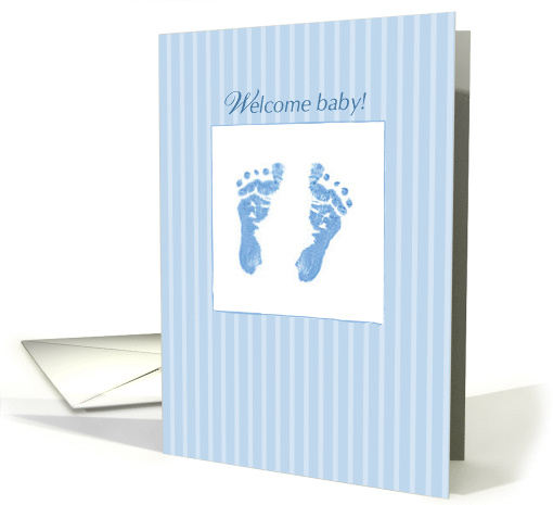 Baby Boy Footprints Blue Congratulations card (873116)