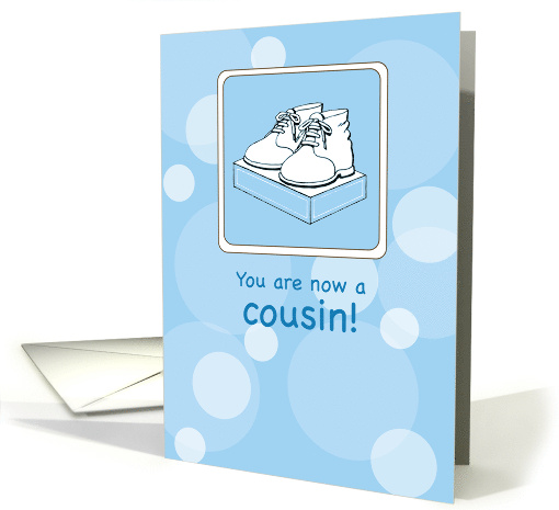Congratulations on Baby Boy Cousin with Baby Shoes card (873175)