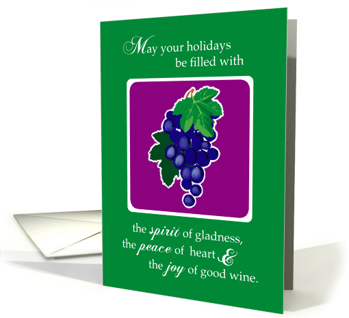 Christmas Holidays Grapes and Wine with Green and Purple card (884597)