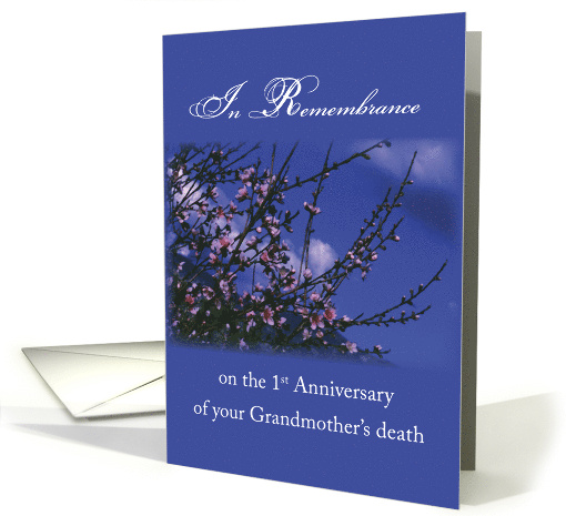 Remembrance 1st Anniversary Death of Grandmother Religious card