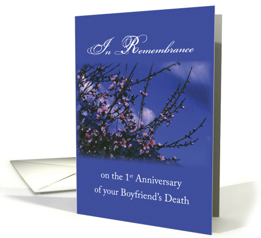 Remembrance 1st Anniversary Death of Boyfriend Religious card (885793)