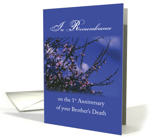 Remembrance 1st Anniversary Death of Brother Religious card (885794)
