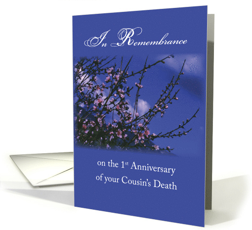 Remembrance 1st Anniversary Death of Cousin Religious card (885795)