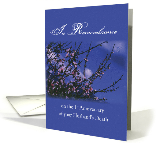 Husband Remembrance 1st Anniversary of Death Religious card (885805)