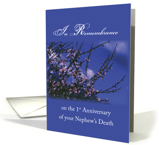 Remembrance 1st Anniversary Death of Nephew Religious card (885806)