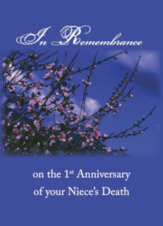Remembrance 1st Anniversary Death of Niece Religious