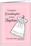 Granddaughter Baptism Congratulations Pink with White Dress card