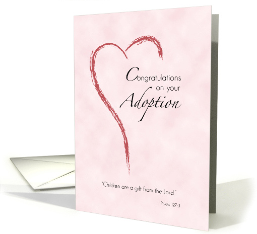 Girl Adoption Congratulations Pink with Heart card (914984)