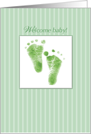 Congratulations New Baby Green Footprints card