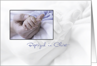 Hands Baby Boy Baptism Christian Religious card