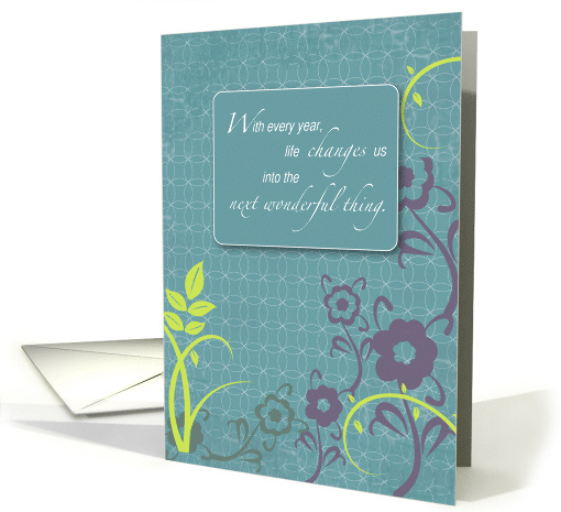 Birthday with Leaves and Flowers card (916010)