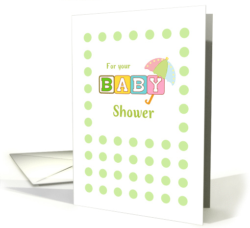 Baby Shower Congratulations Gender Neutral Green Dots and Blocks card