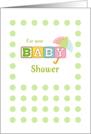 Baby Shower Congratulations with Letter Cubes and Umbrella card