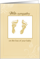 Sympathy Loss of Baby Yellow Gender Neutral card