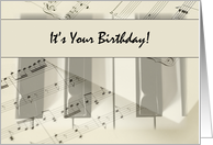 Piano Music Notes Birthday card