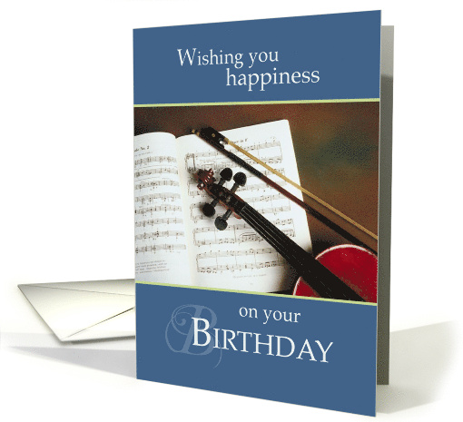 Violin and Music Notes Birthday Happiness card (916748)