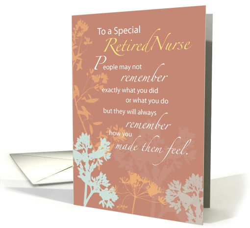 Retired Nurse Nurses Day Wildflowers on Brown card (922760)
