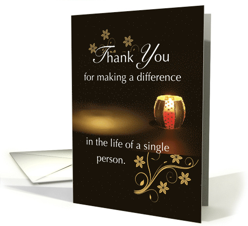 Organ Donor Thank You Donation Candle with Flowers card (929987)