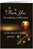 Organ Donor Thank You Donation Candle with Flowers card