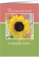 Friend Thinking of You with Sunflower card