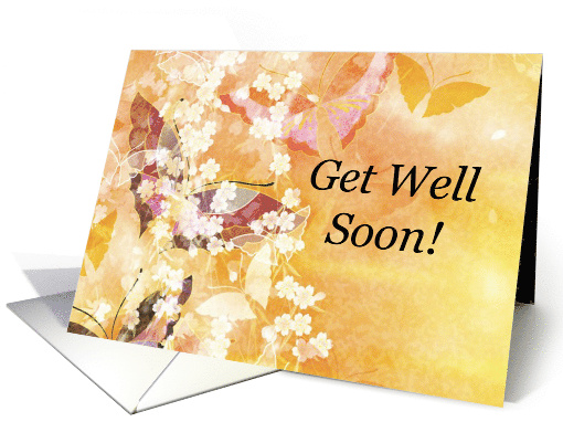 Get Well Soon From Group Business Butterflies with Flowers card