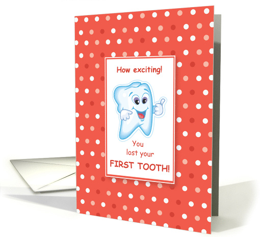 Lost First Tooth Congratulations Orange Dots card (938524)