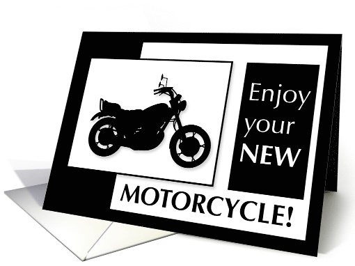 NEW Motorcycle Congratulations Black and White card (941640)