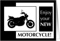NEW Motorcycle Congratulations Black and White card