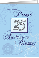 Priest 25th Anniversary of Catholic Ordination Silver Jubilee card