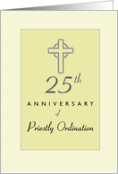 25th Anniversary of Priest Embossed Look Cross card